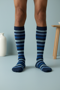 circulation cute socks blue stripes frontal