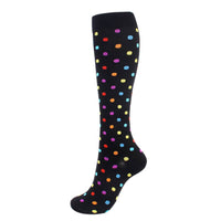 circulation cute socks blue with colors dots