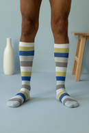 circulation cute socks baby blue stripes frontal