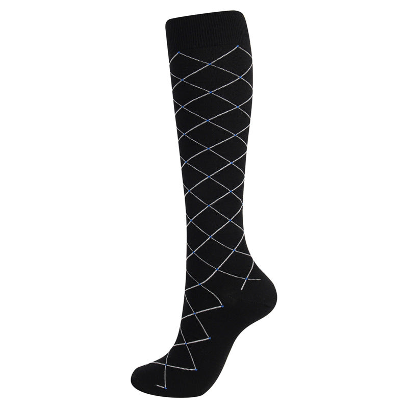 circulation cute socks black with cross lines