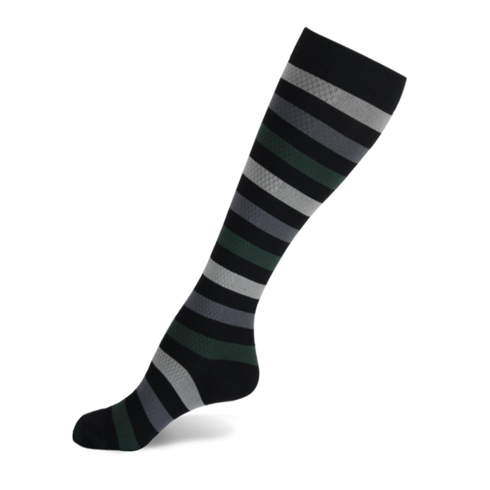 circulation cute socks gray and green stripes