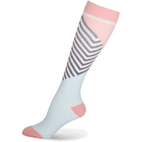 circulation cute socks pink with gray stripes