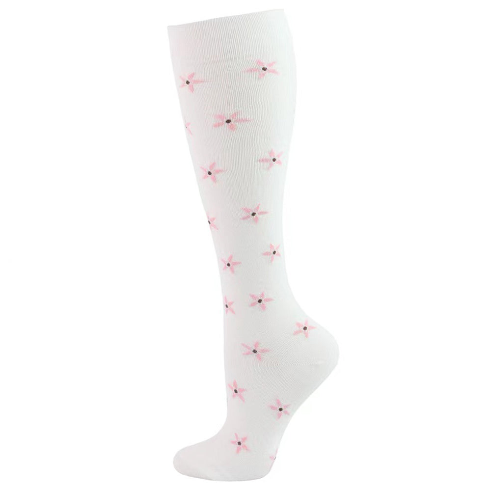 circulation cute socks white with pink flowers