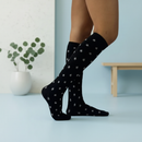 compression socks black with white stars lateral image