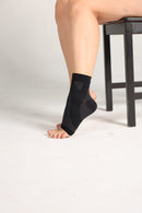 Tobillera de compresión para fascitis plantar negra, nivel 20-30 mmHg, diseño de punta abierta para soporte de tobillo y talón - VieSalud.