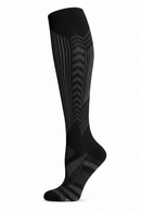 Tobillera de compresión negra para fascitis plantar, nivel 20-30 mmHg, con diseño de punta abierta para soporte de arco y talón 