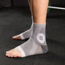 Tobillera deportiva de compresión gris para fascitis plantar, nivel 20-30 mmHg, ideal para soporte durante entrenamientos y gimnasio